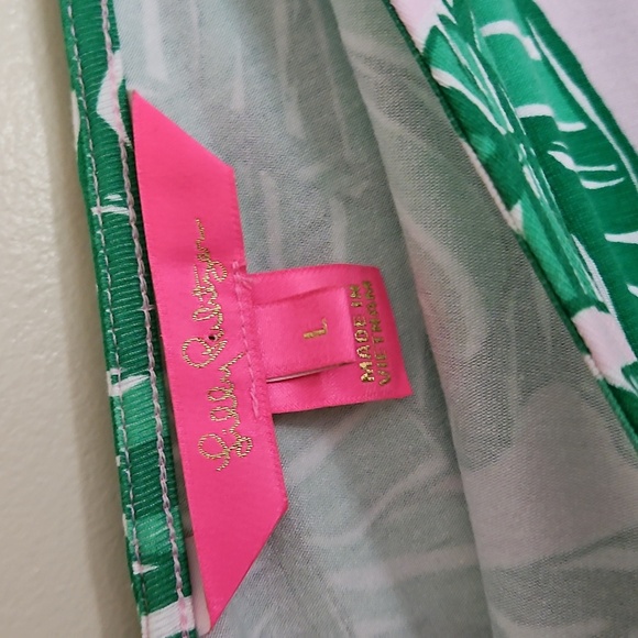 Lilly Pulitzer Parigi Skorts Romper Let’s Go Bananas Sz L Green & Pink - Picture 3 of 6